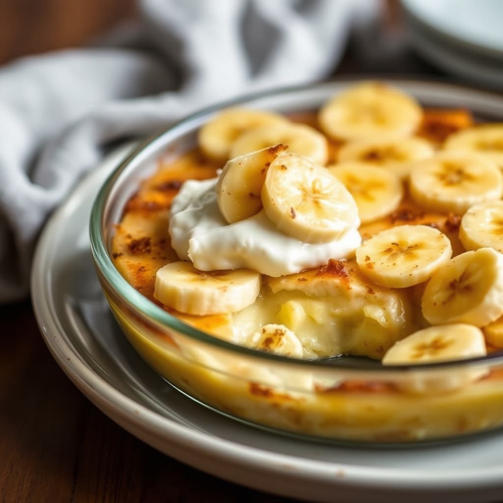 Bakt bananpudding