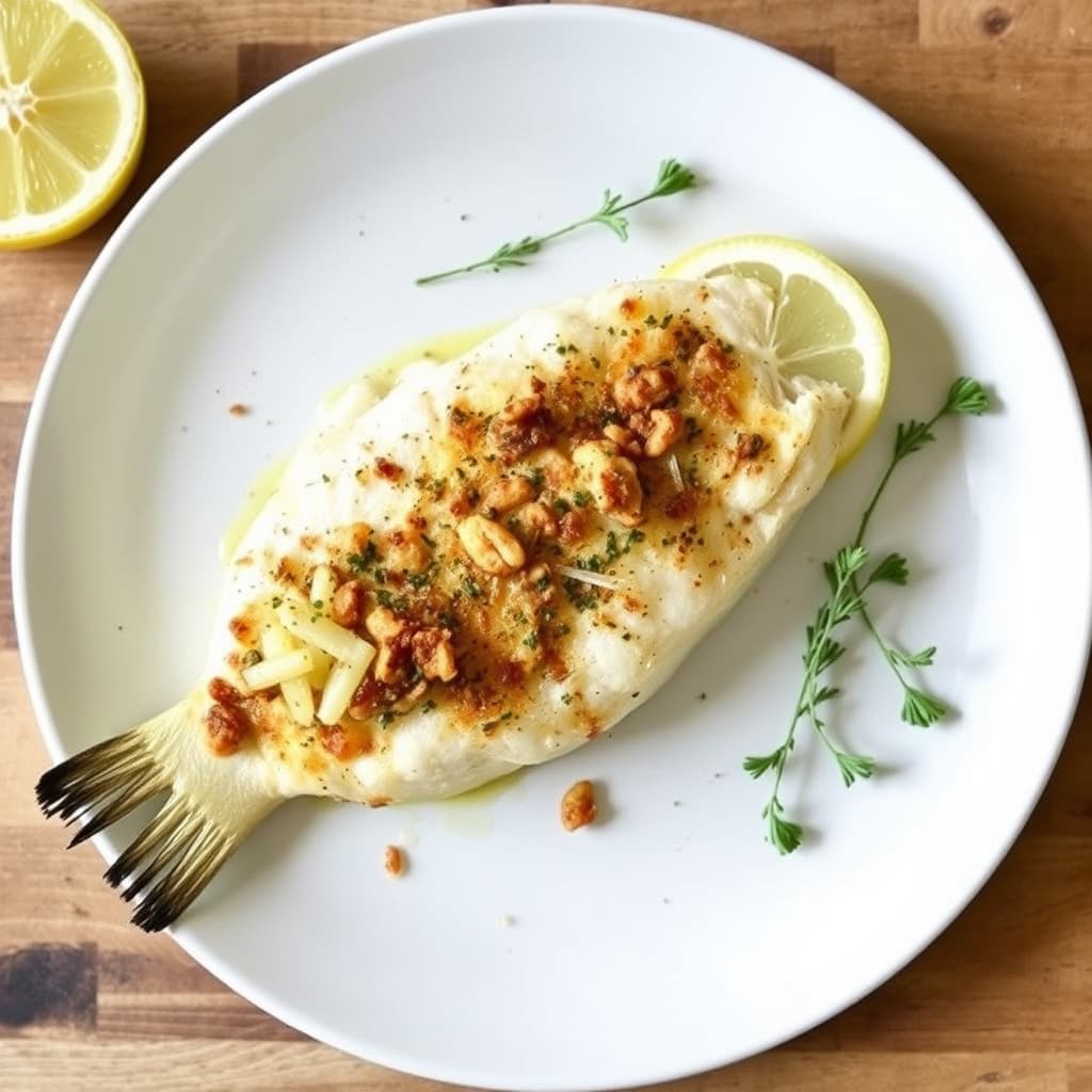 Bakt fylt sole med sitron