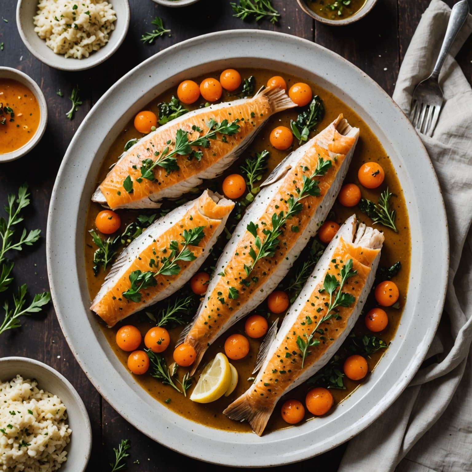 Bakt gefilte-fisk med urter