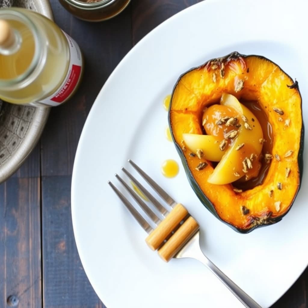 Bakt gresskarkjerne med sennep og honning