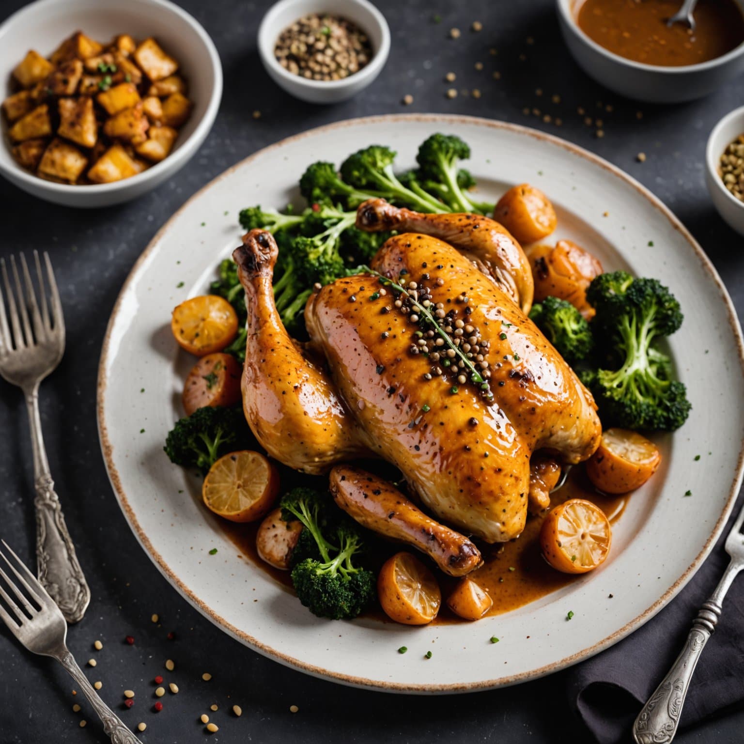 Bakt kylling med pepperkornkrydderpasta