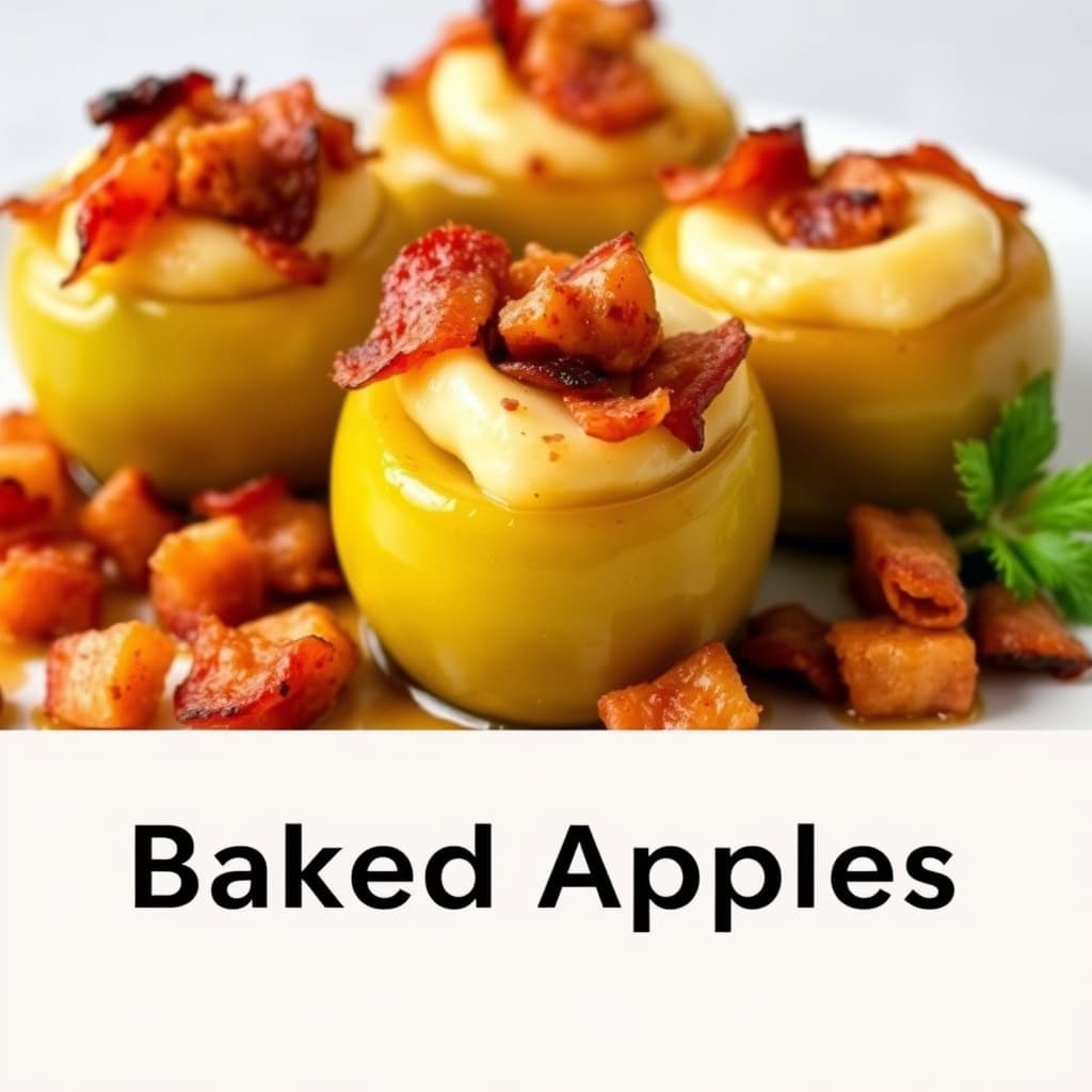 Bakte epler og bacon