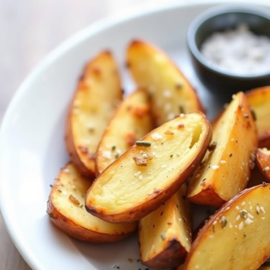Bakte potetbåter med krydret salt