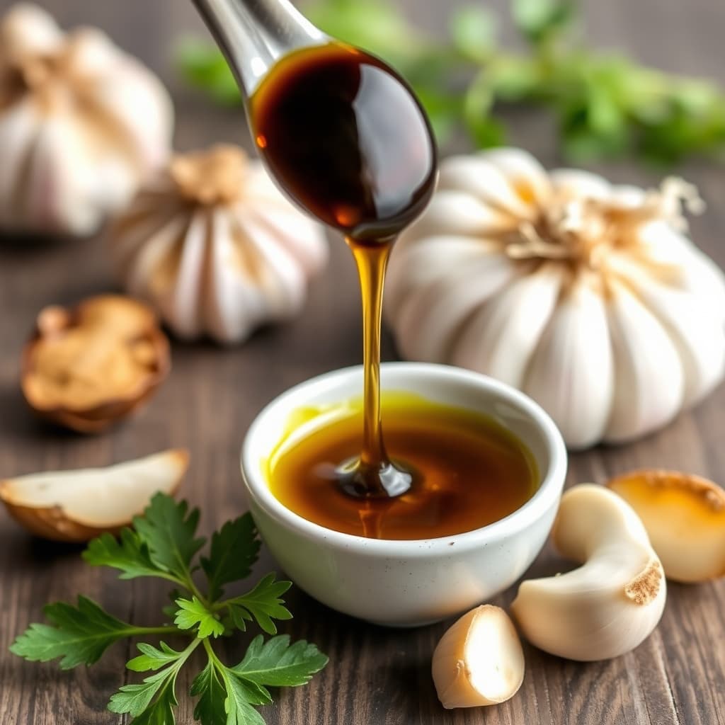 Balsamico- og ovnsbakt hvitløksdip olje