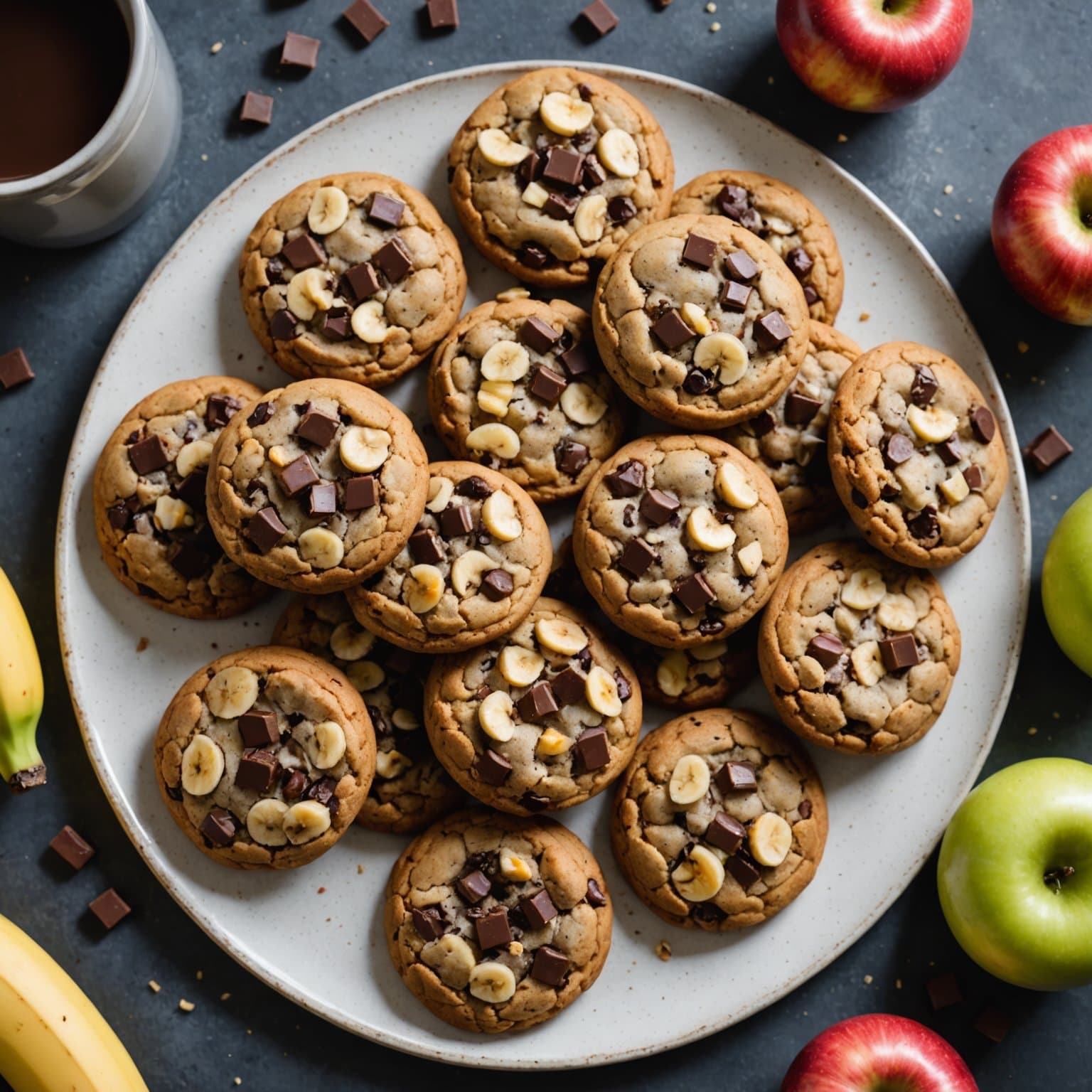 Banan-eple sjokoladebiter kjeks