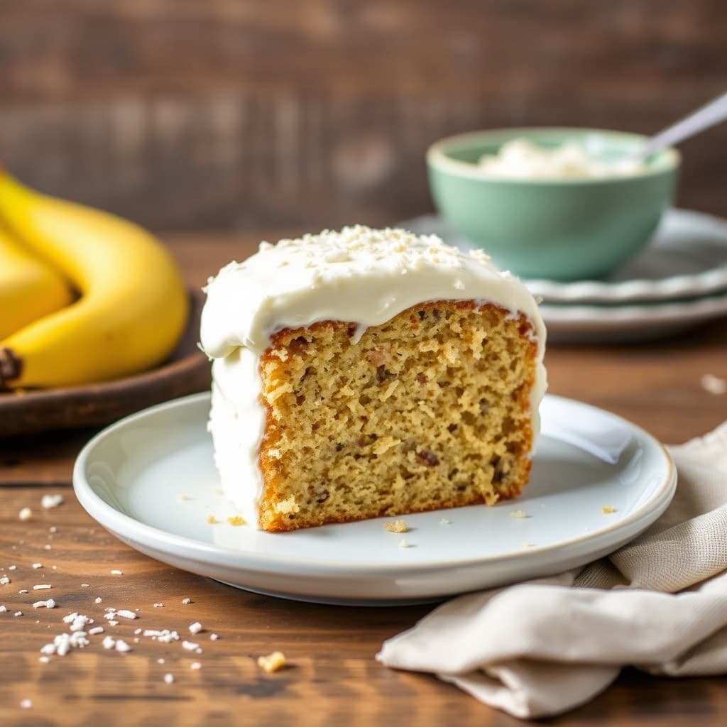 Banan kake med kokosfrosting