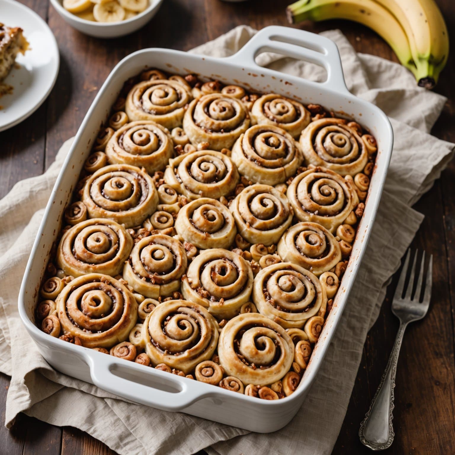 Banan- og kanelrull-grateng