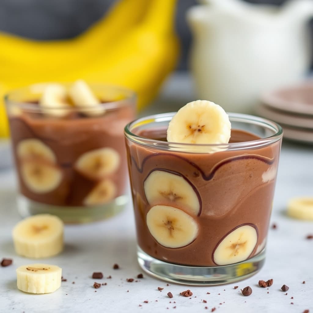 Banan- og sjokoladepudding "På farten"