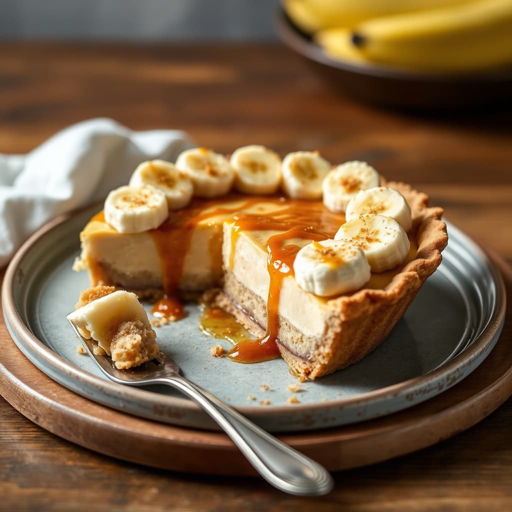 Banan- og toffeetærte