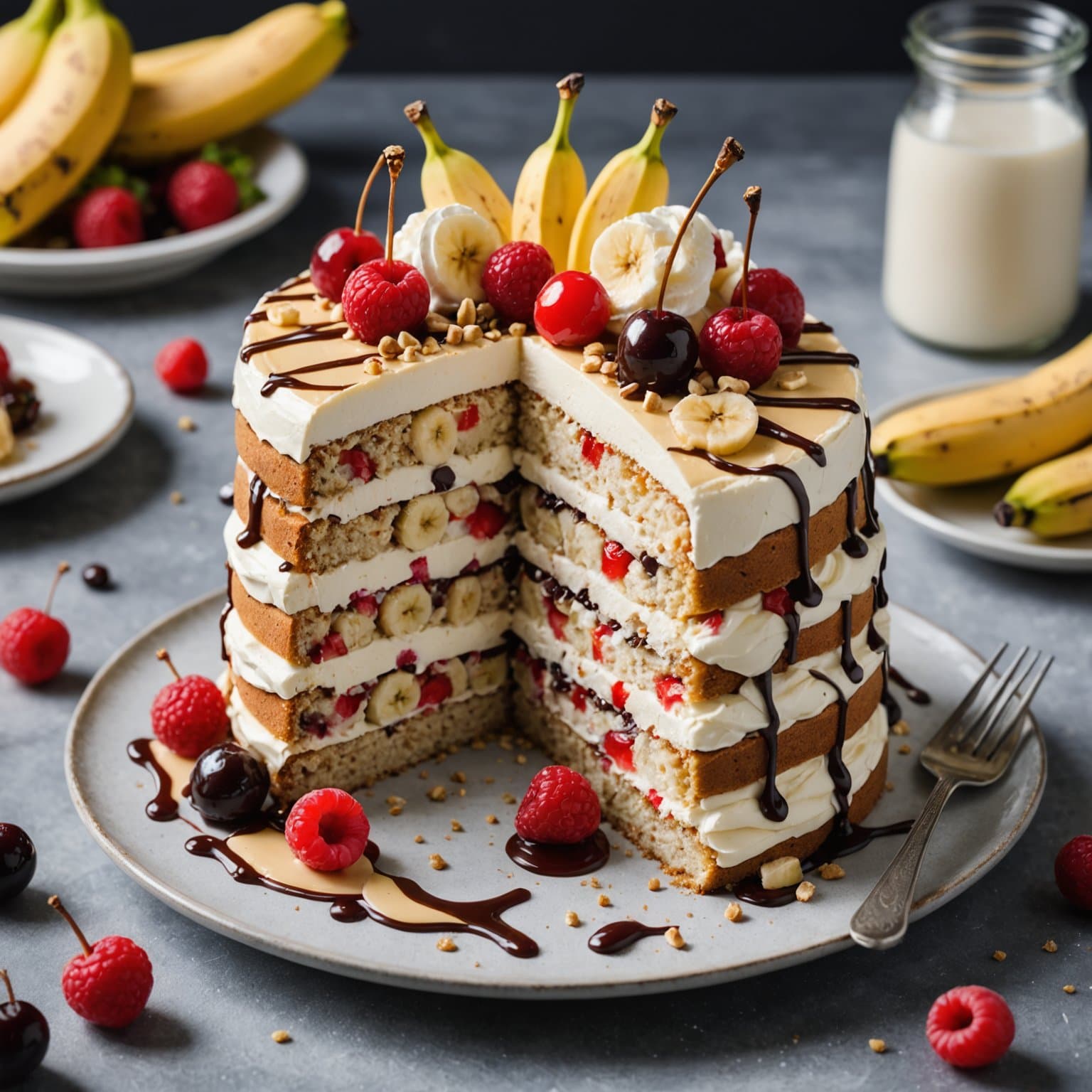 Banana Split-kake VI