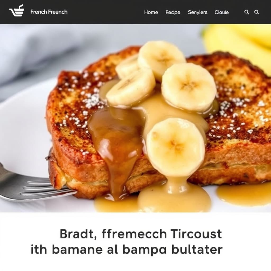 Bananfransk toast med banankompott og lønnesmør