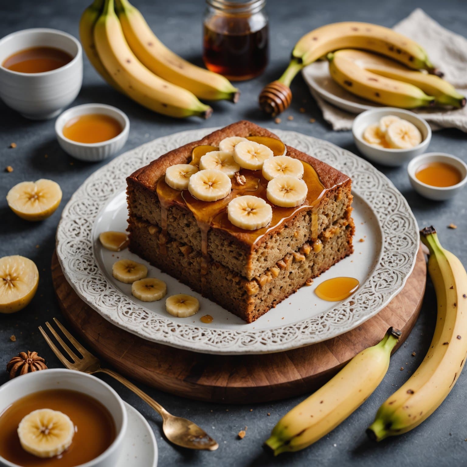 Banankake uten mel med honning