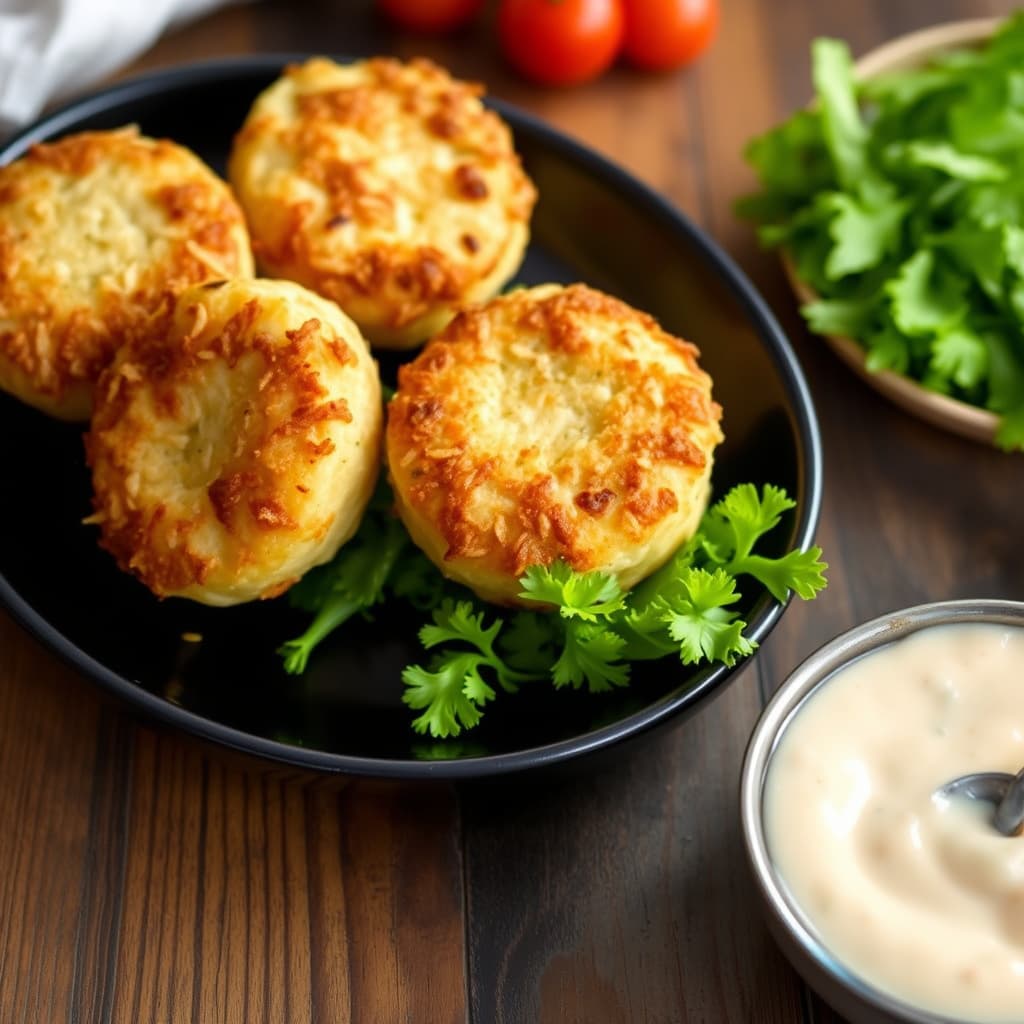 Bare i Essex Steamer Clam Cakes med tradisjonell New England-tartarsaus