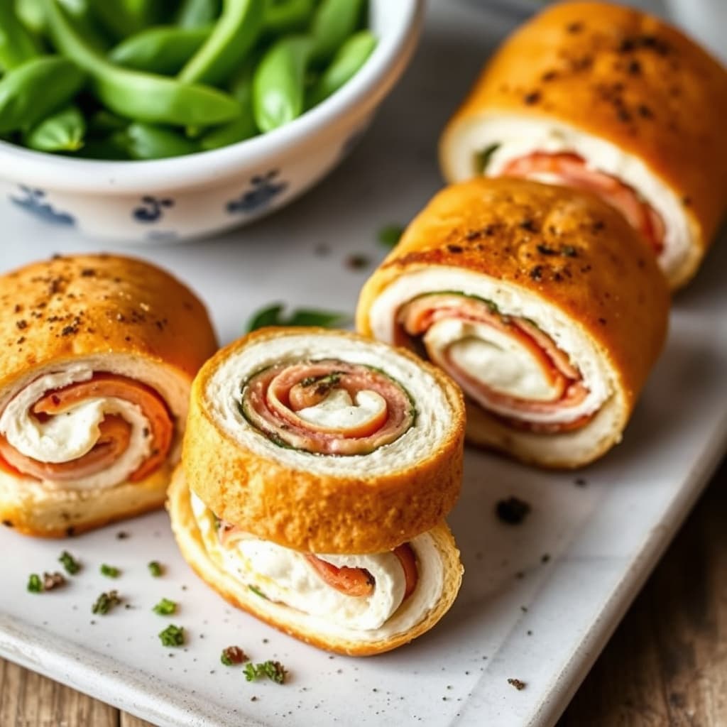 Barn kan lage: Røkt kalkun og basilikum- kremostpinwheel-smørbrød