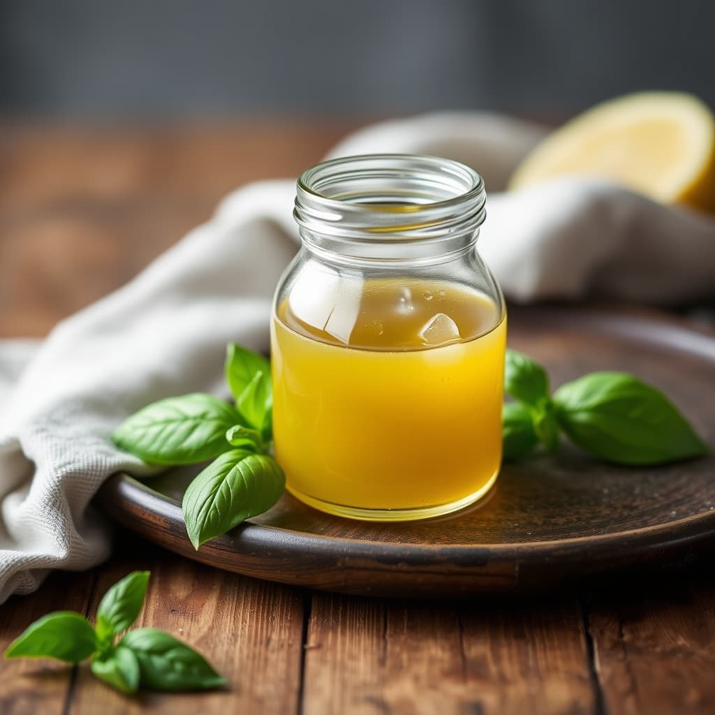 Basilikum-sirup med sitron