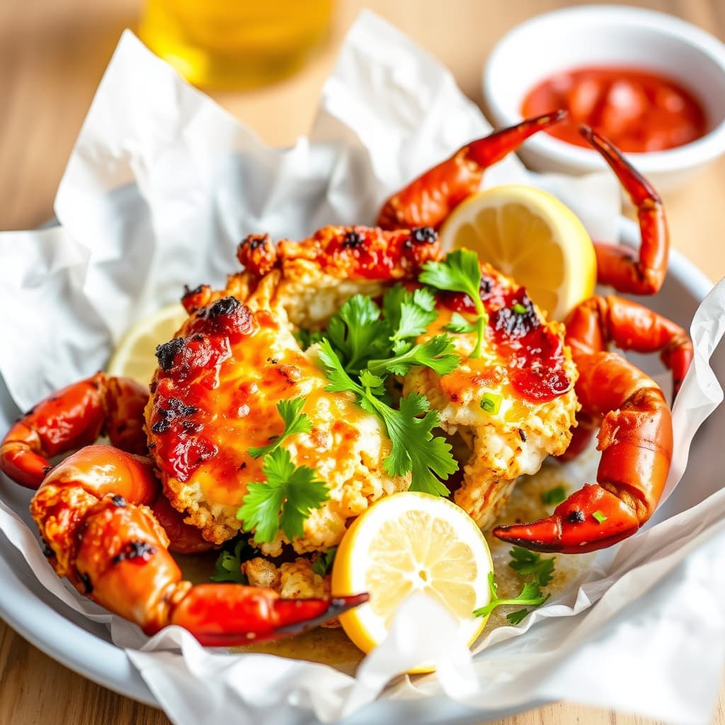 Baskett med mykskallet krabbe