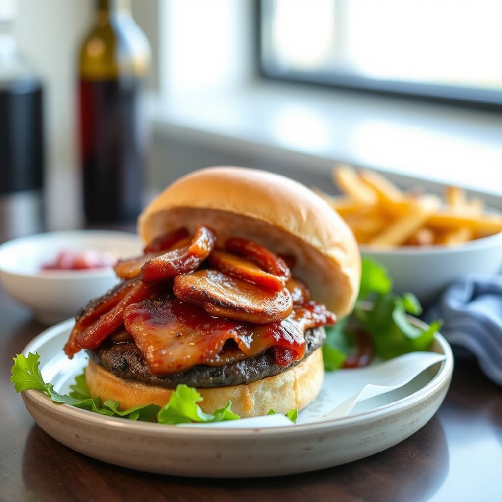 BBQ-burger med svinekjøtt