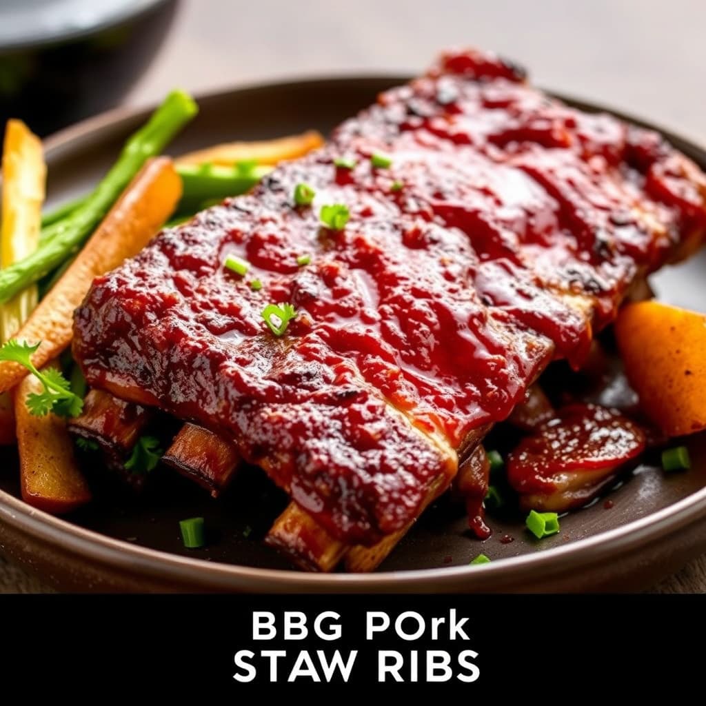 BBQ svineribbe med spare ribs