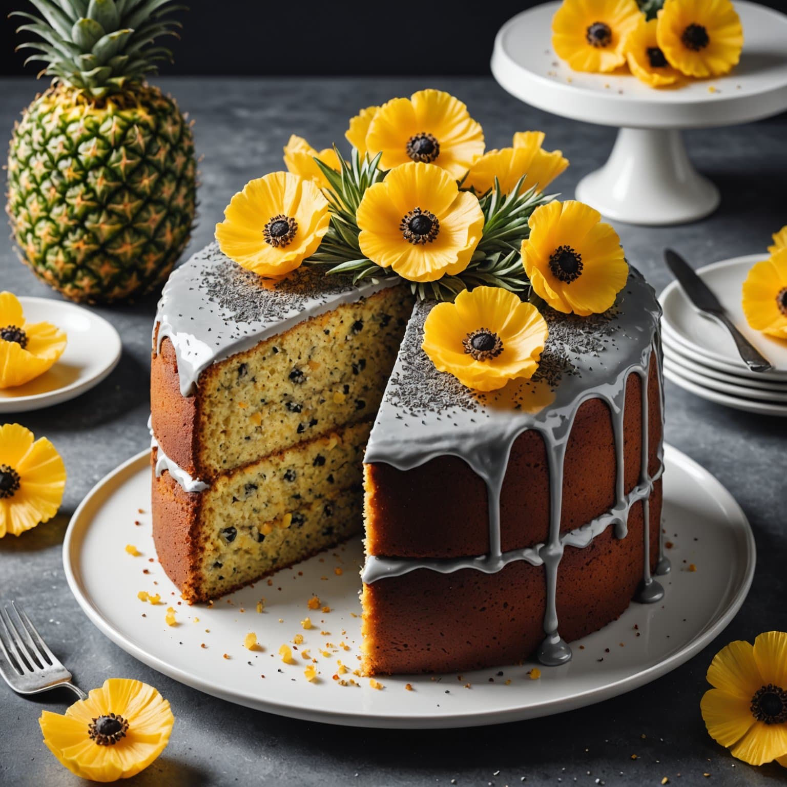 Bestemor Cathys ananas- og valmuefrøkake