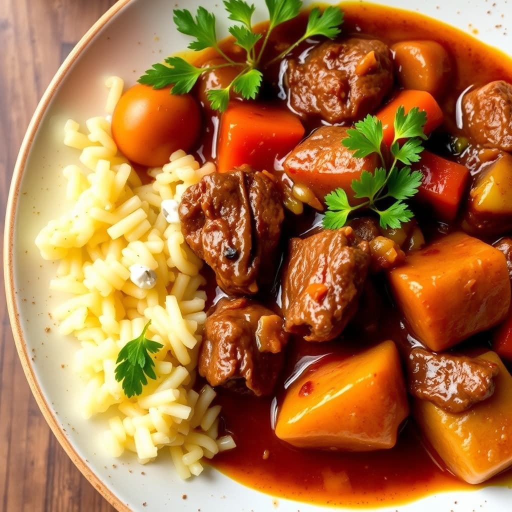 Biff Carbonnade med grønnsaker: Belgisk biffgryte