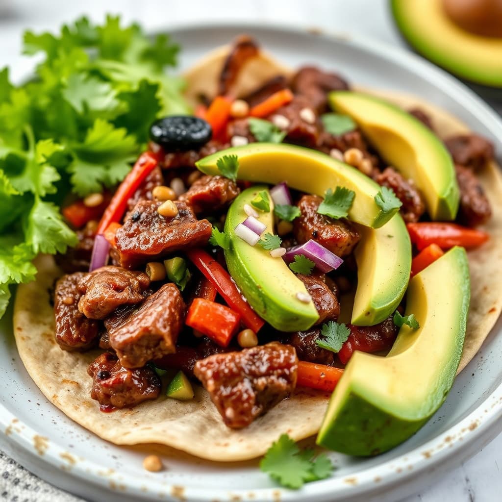 Biff- og avokadofajitas