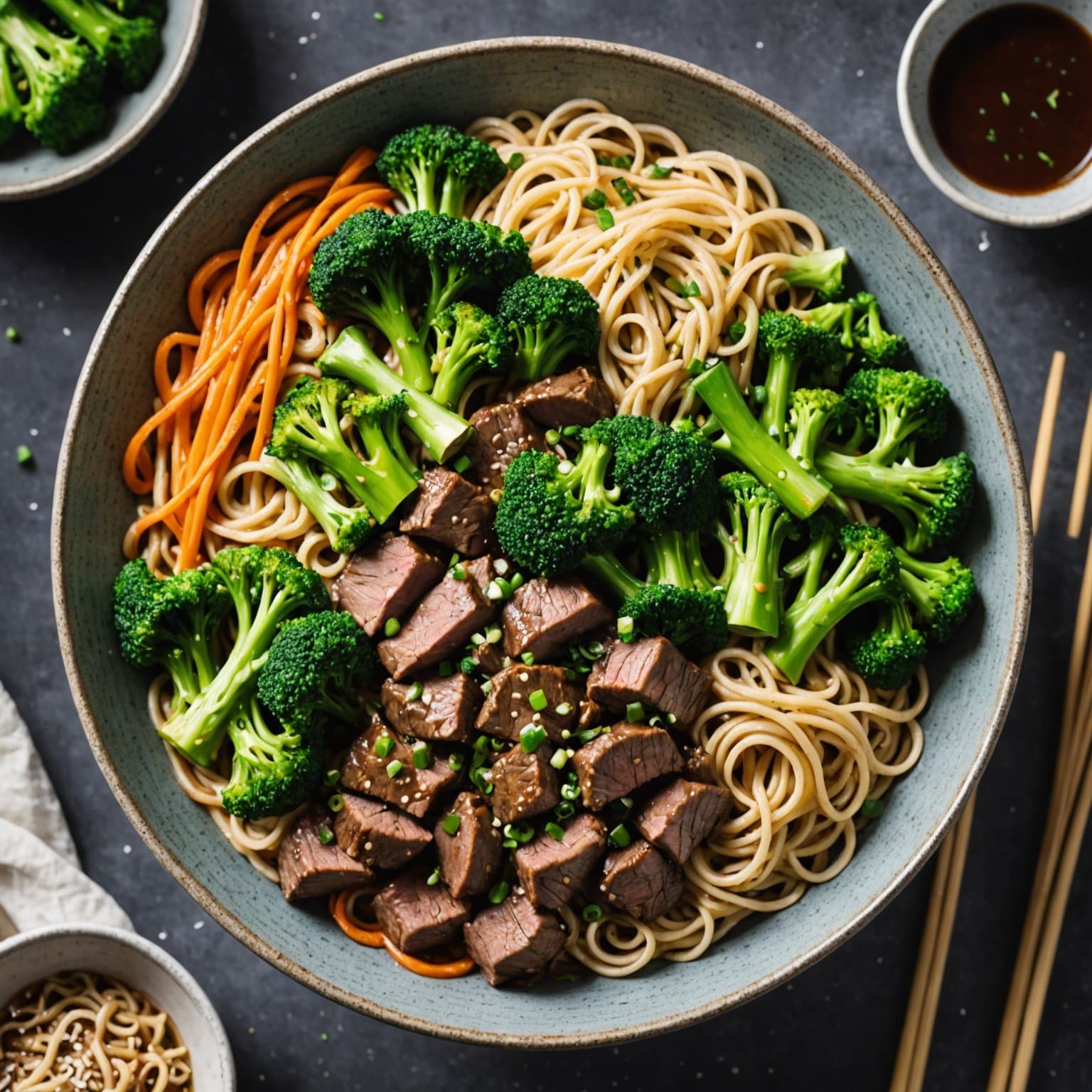 Biff- og brokkolinudelskål