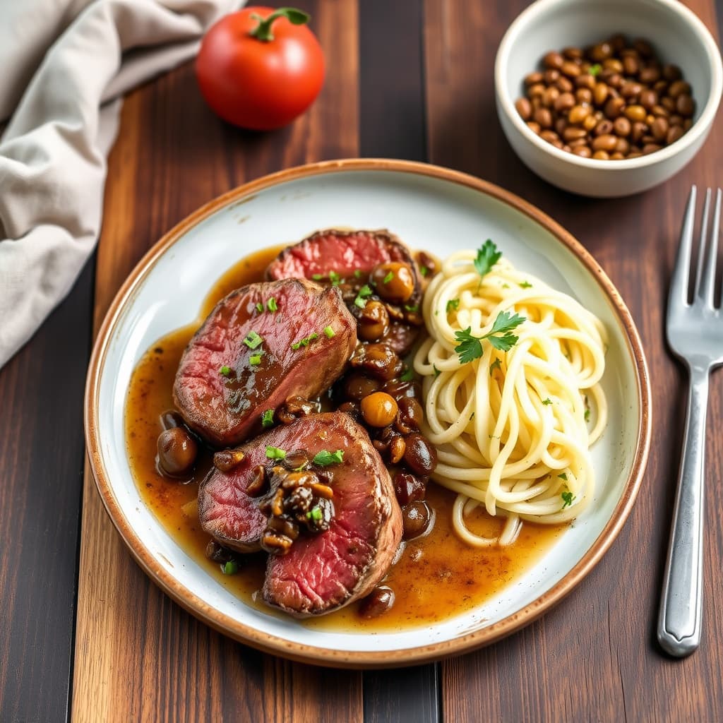 Bifffileter av storfekjøtt med porcini-saus