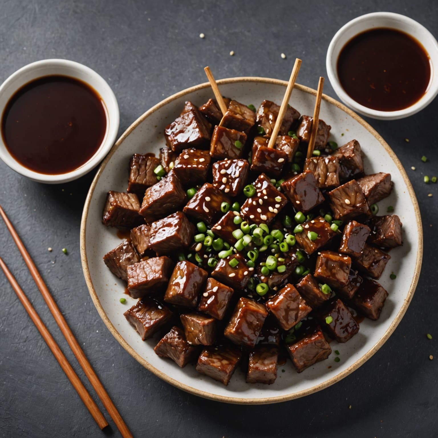 Biffspyd med hoisinsaus til dipping