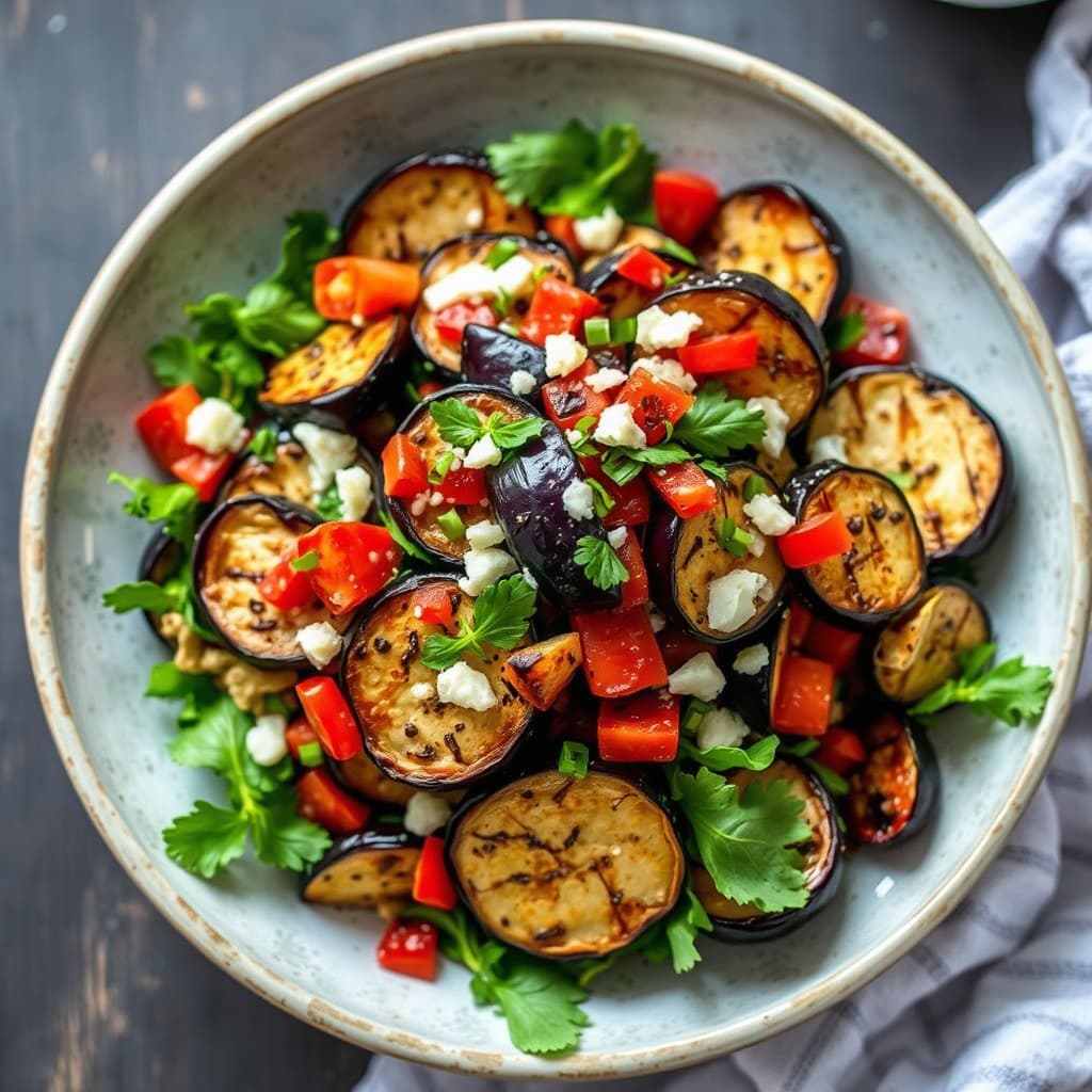 Bitter og krydret ovnsbakt auberginesalat