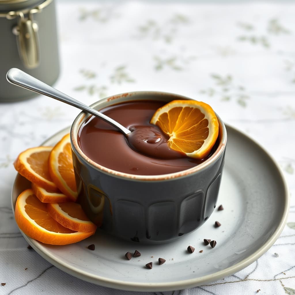 Bitter-søt sjokolade- og appelsinfondue