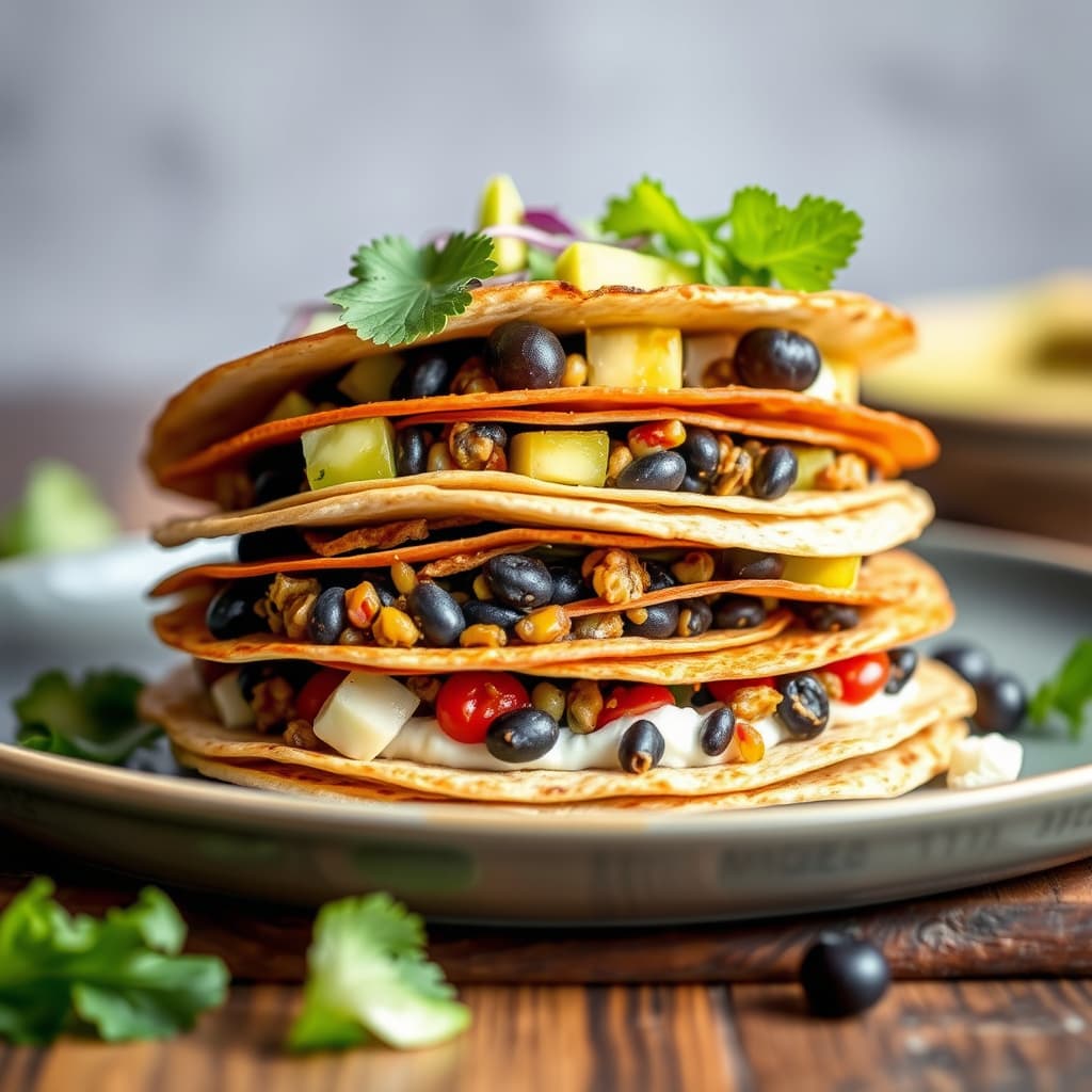 Blå mais tortilla-stabel