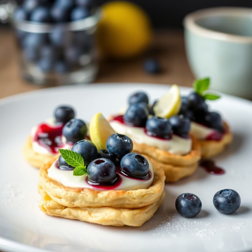 Blåbær- og sitronostefylte blinser
