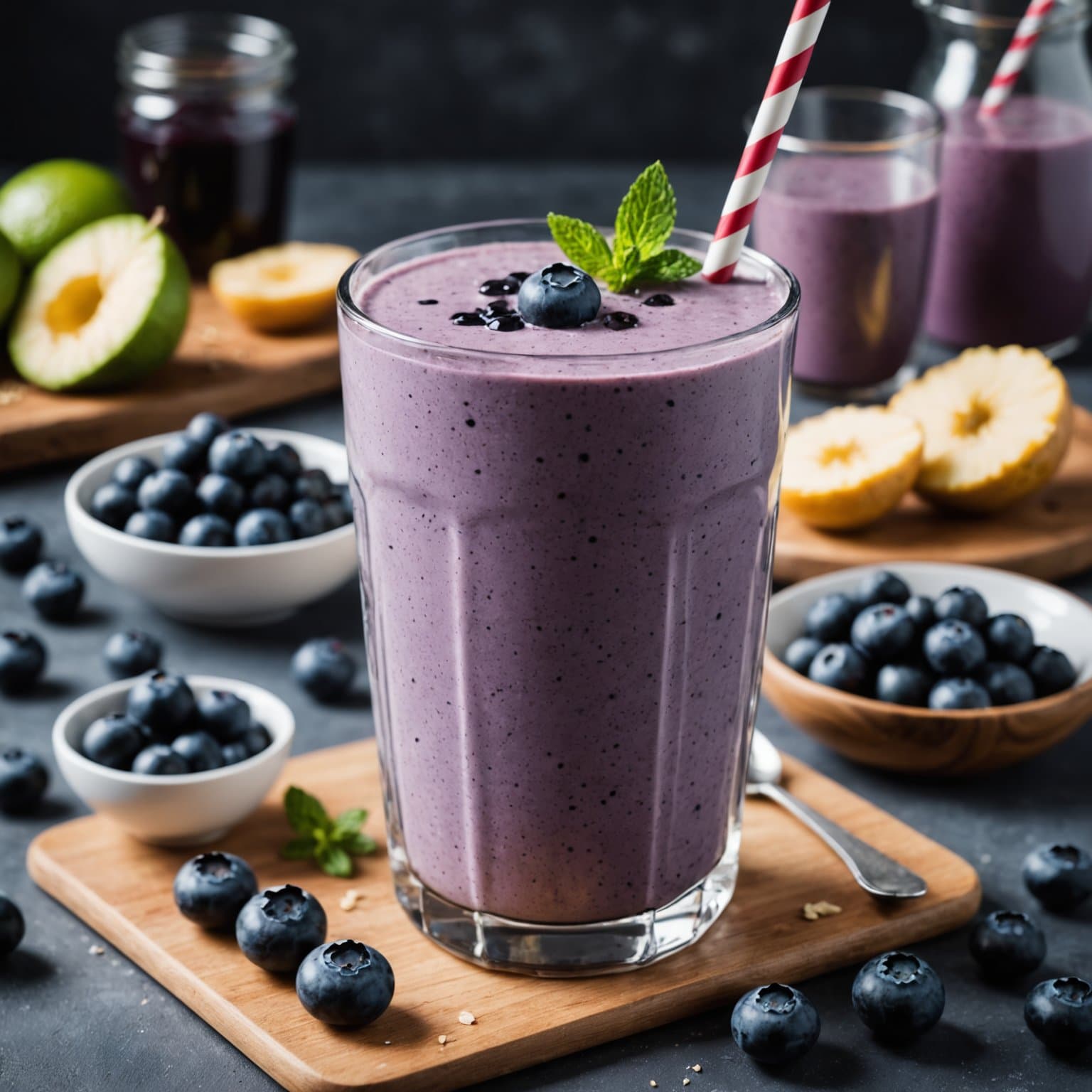 Blåbær-vanilje graham protein smoothie