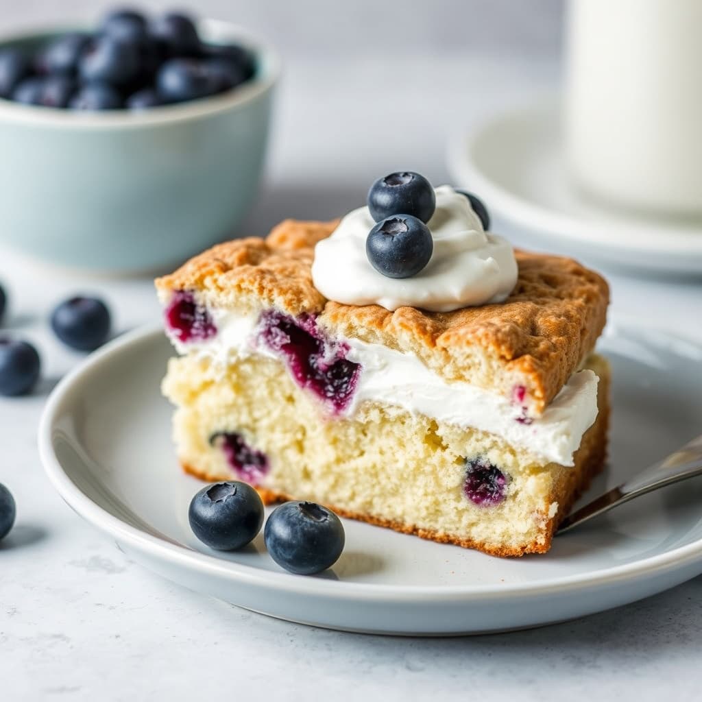 Blåbærkremkake med rømme og kaffe