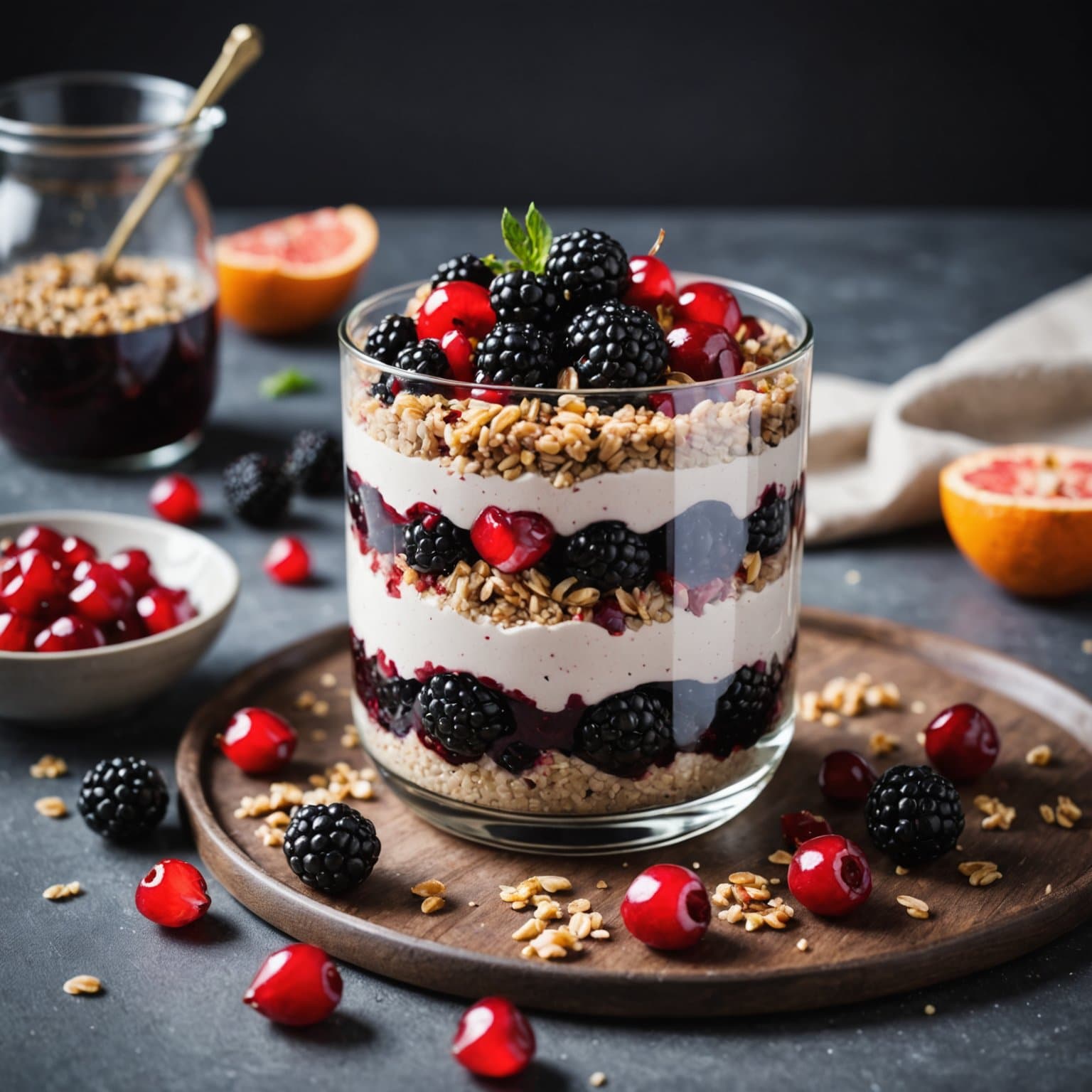Blackberry-Granateple-Quinoa-Parfait