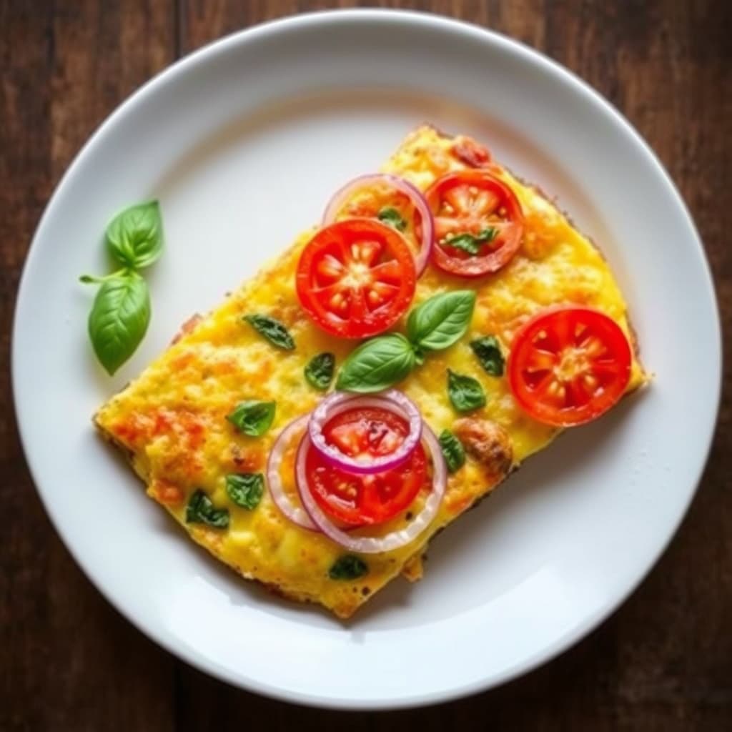 Blairs frittata med tomat, løk og basilikum