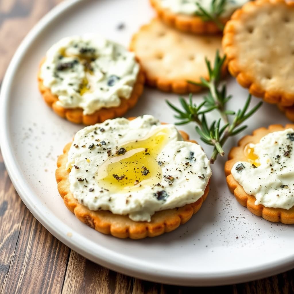 Blåmuggost med rosmarinhonning på kjeks