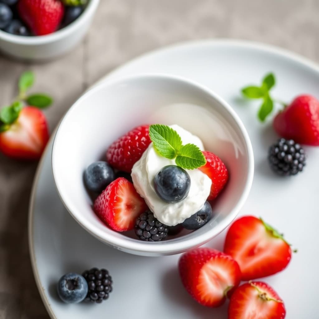 Blandede bær med mascarpone- og limoncello-krem