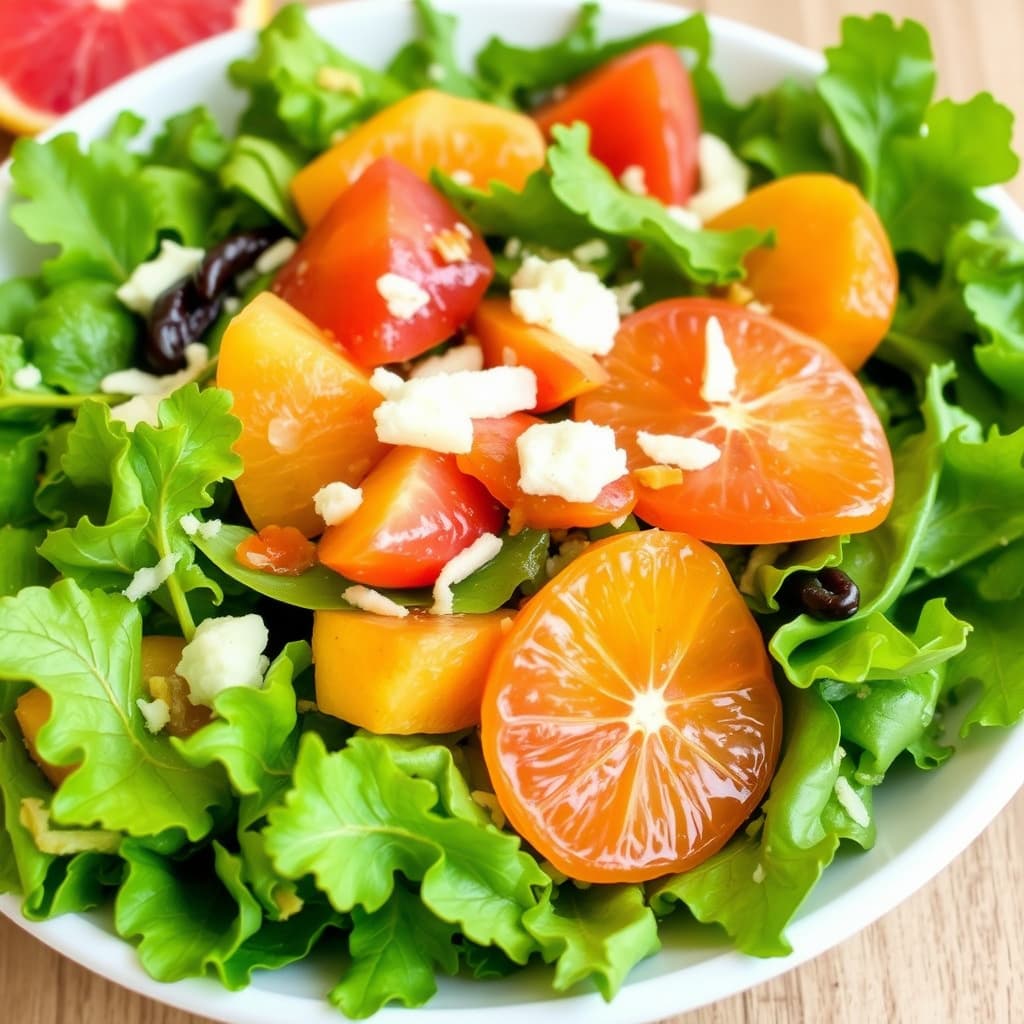 Blandet grønn salat med hel sitrusvinaigrette