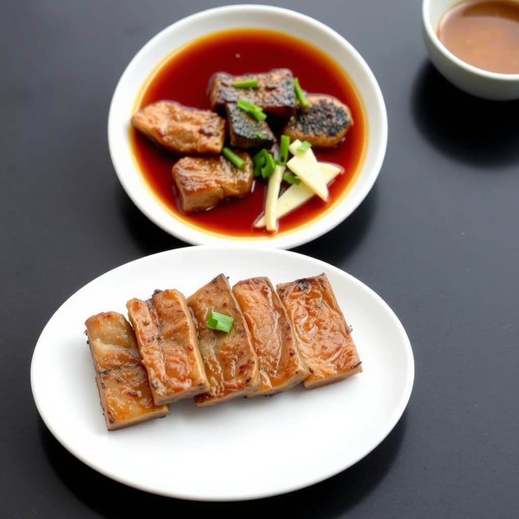 Blandet koreansk grill med to marinader: Bulgogi