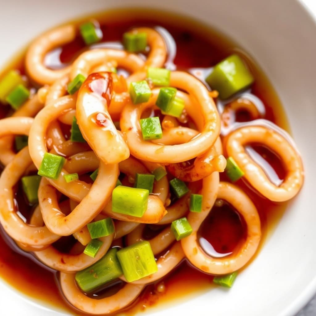 Blekkfisk med ingefær-soy marinade