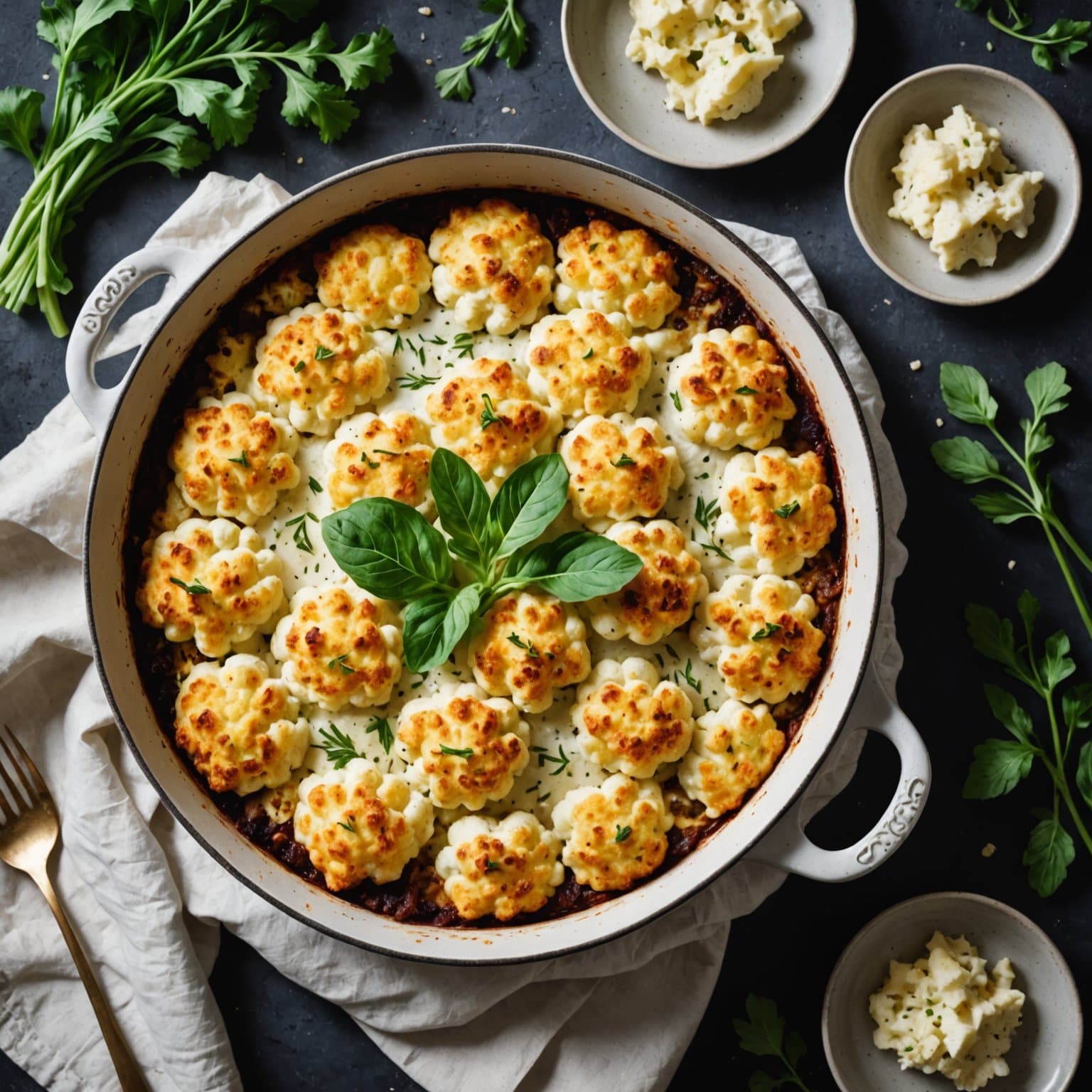 Blomkål- og pepperrotgrateng