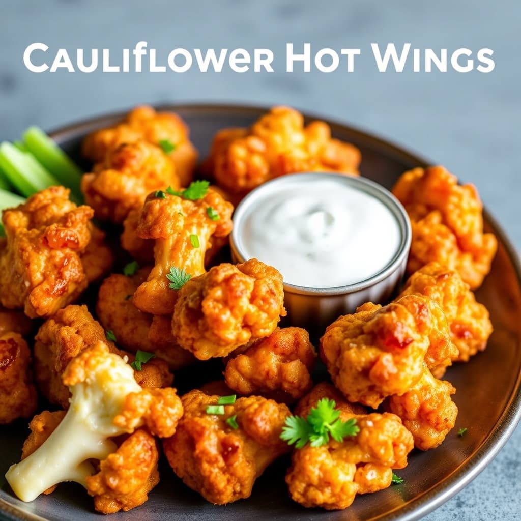 Blomkålhot wings med rømme-ranch dippsaus