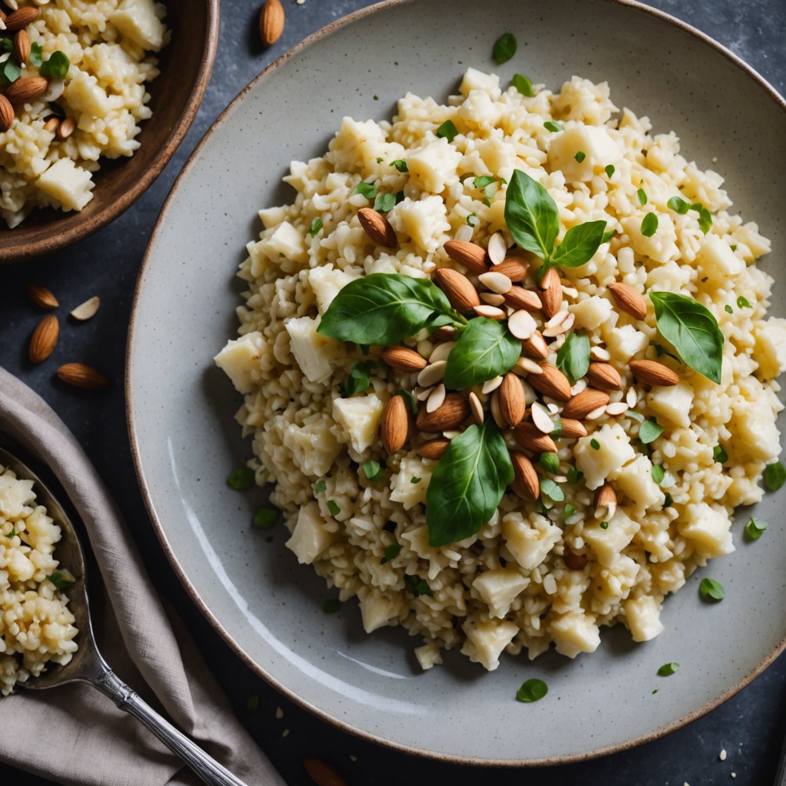 Blomkålrisotto med Brie og mandler