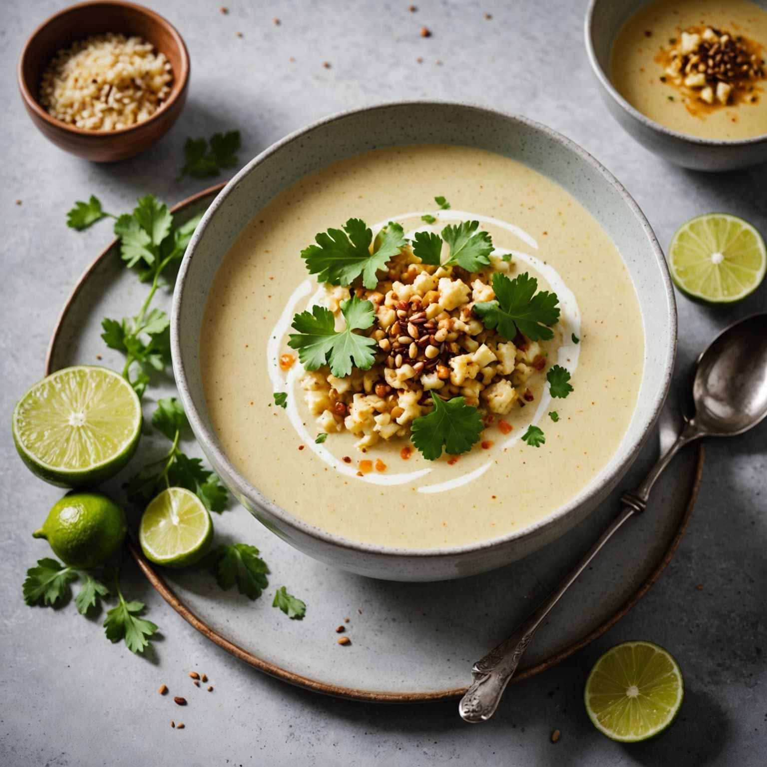 Blomkålsuppe med ristet spisskummen og lime