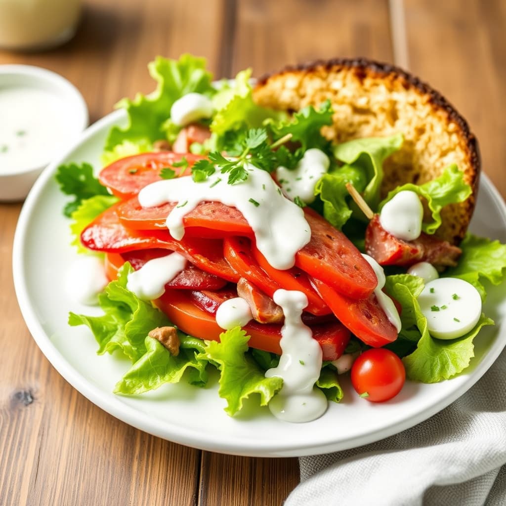 BLT-salat med ranchdressing