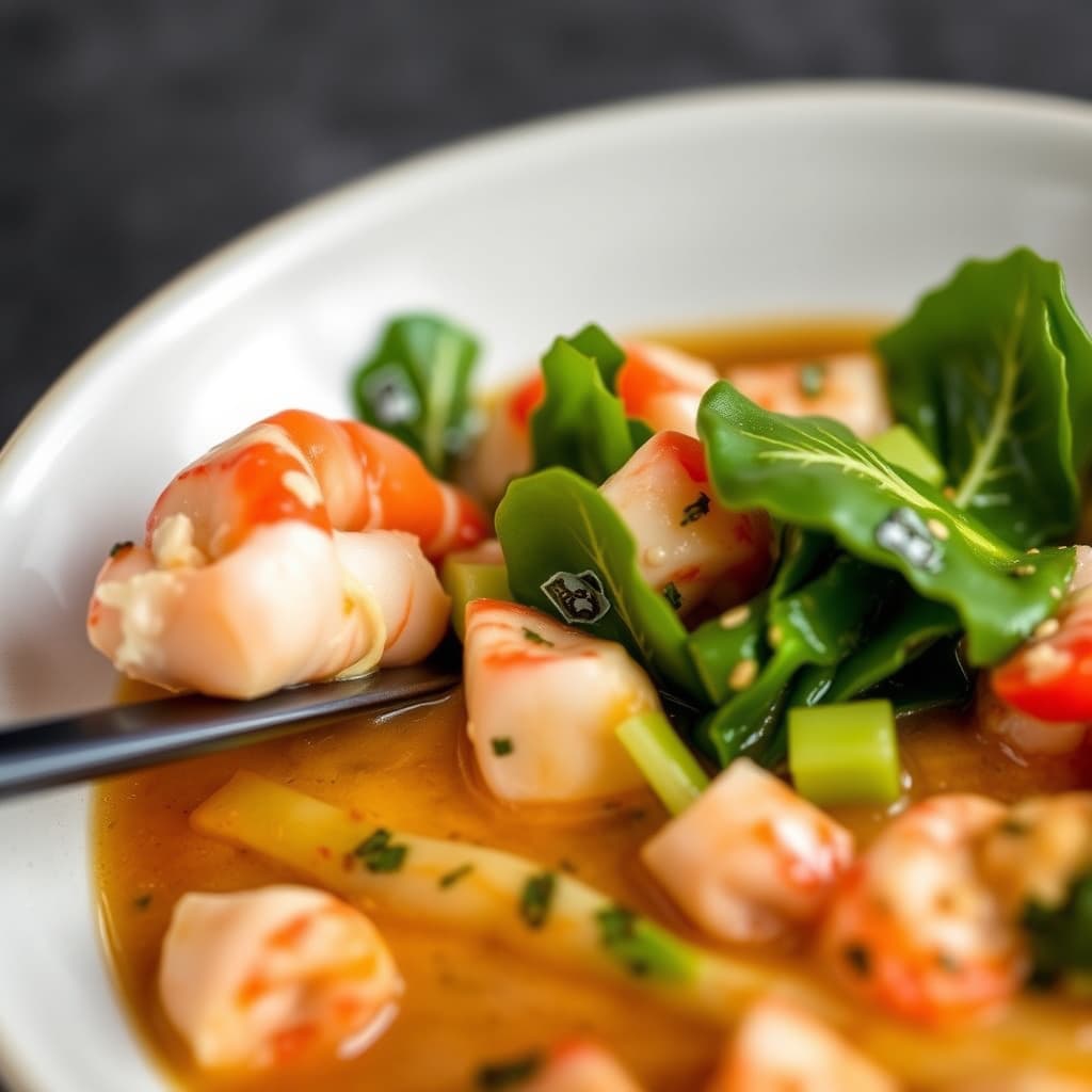 Bok Choy-fondue med hummer