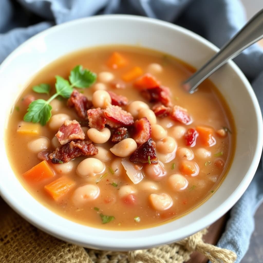 Bønne- og bacon-suppe