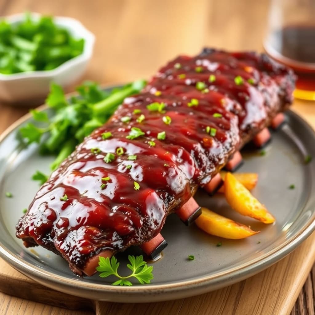 Bourbon-glaserte baby back ribs