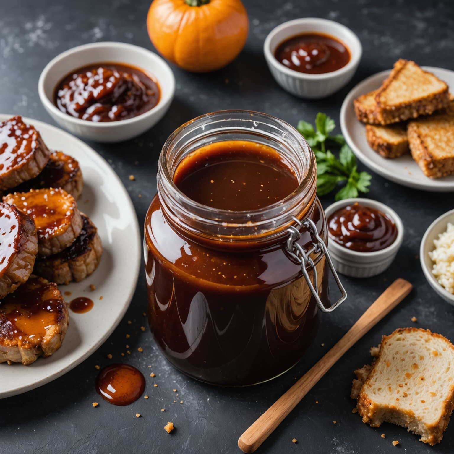 Bourbon- og brunt sukkerbarbecuesaus